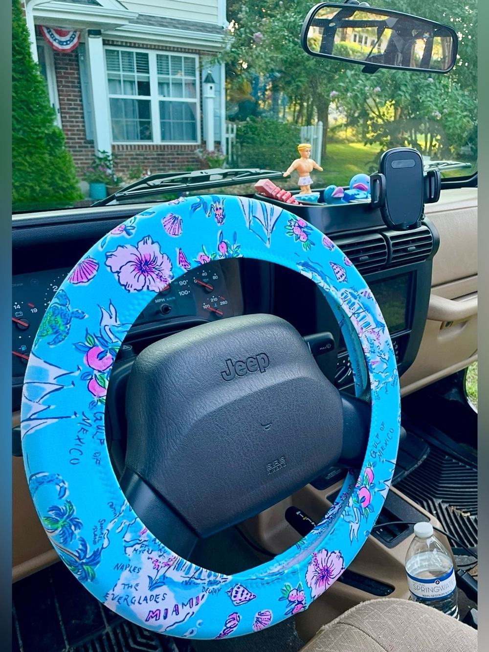 Lilly Inspired “Amalfi Blue Lillys Roadtrip” Steering Wheel Cover